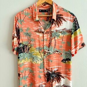 AllSaints Men's Hawaiian Print Short Sleeve Button Down, Size S